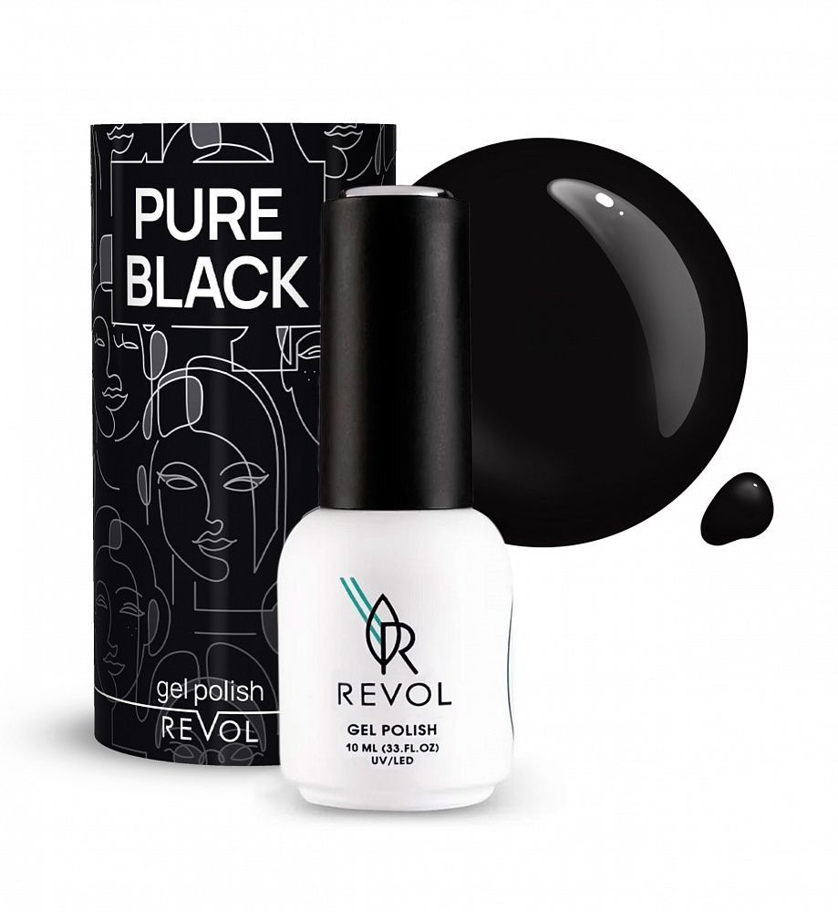Гель-лак REVOL Pure Black (Чистый Чёрный) 10мл