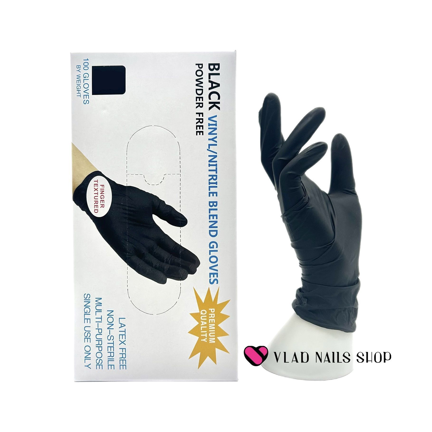 Перчатки WALLY PLASTIC черные M 100штук