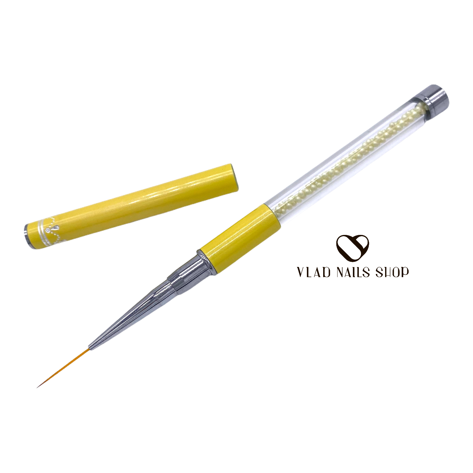 Кисть для тонких линий желтая  ручка с шариками 19mm   