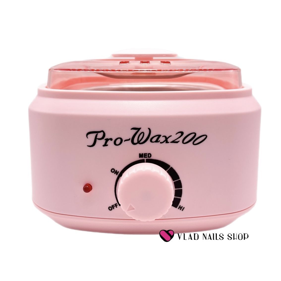 Воскоплав Pro Wax 200 розовый с розово-прозрачной крышкой  