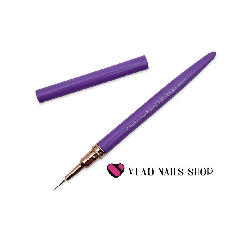 Кисть для тонких линий GLOBAL FASHION 4mm сиреневая   