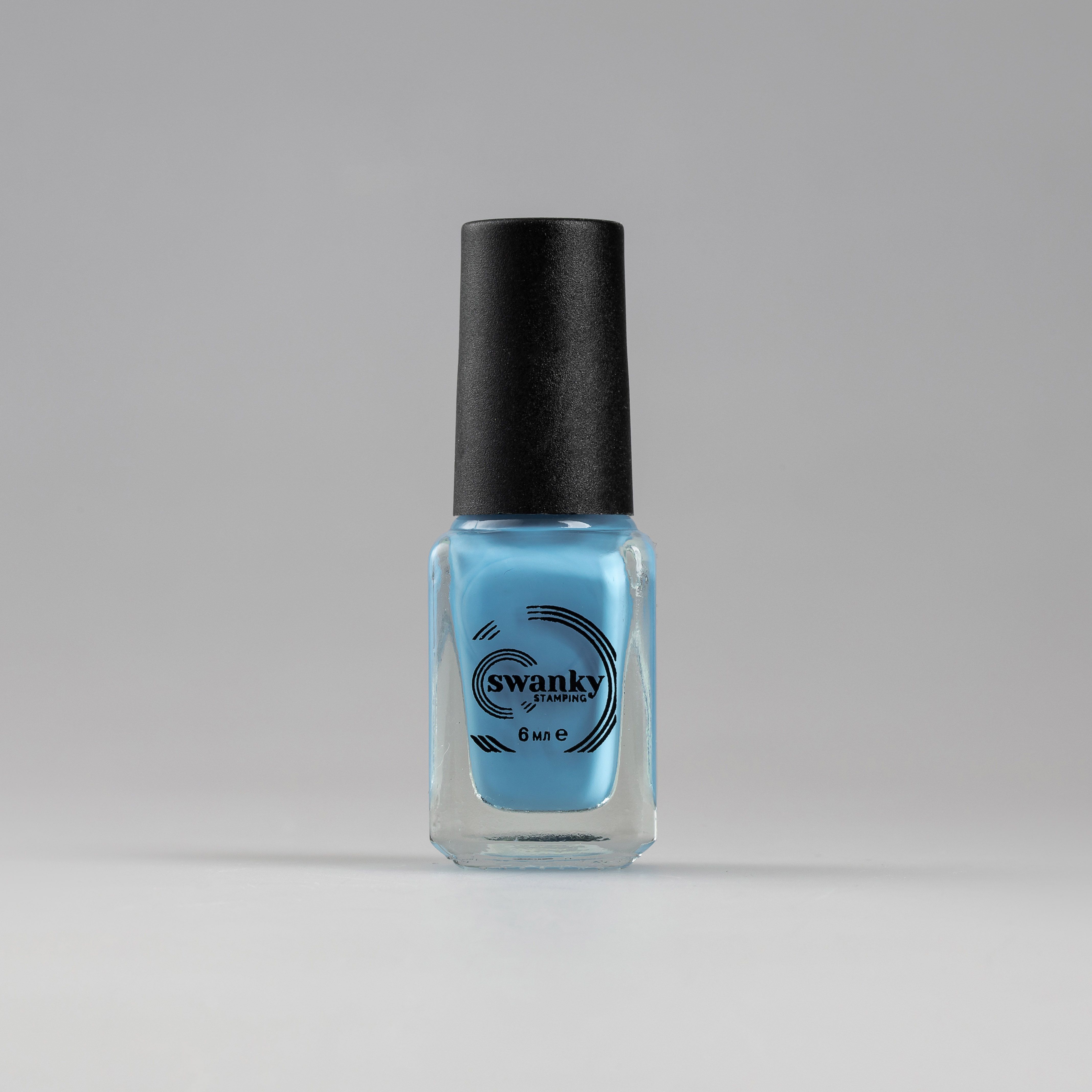 Лак для стемпинга SWANKY STAMPING №S49 cyan blue 6мл РАСПРОДАЖА