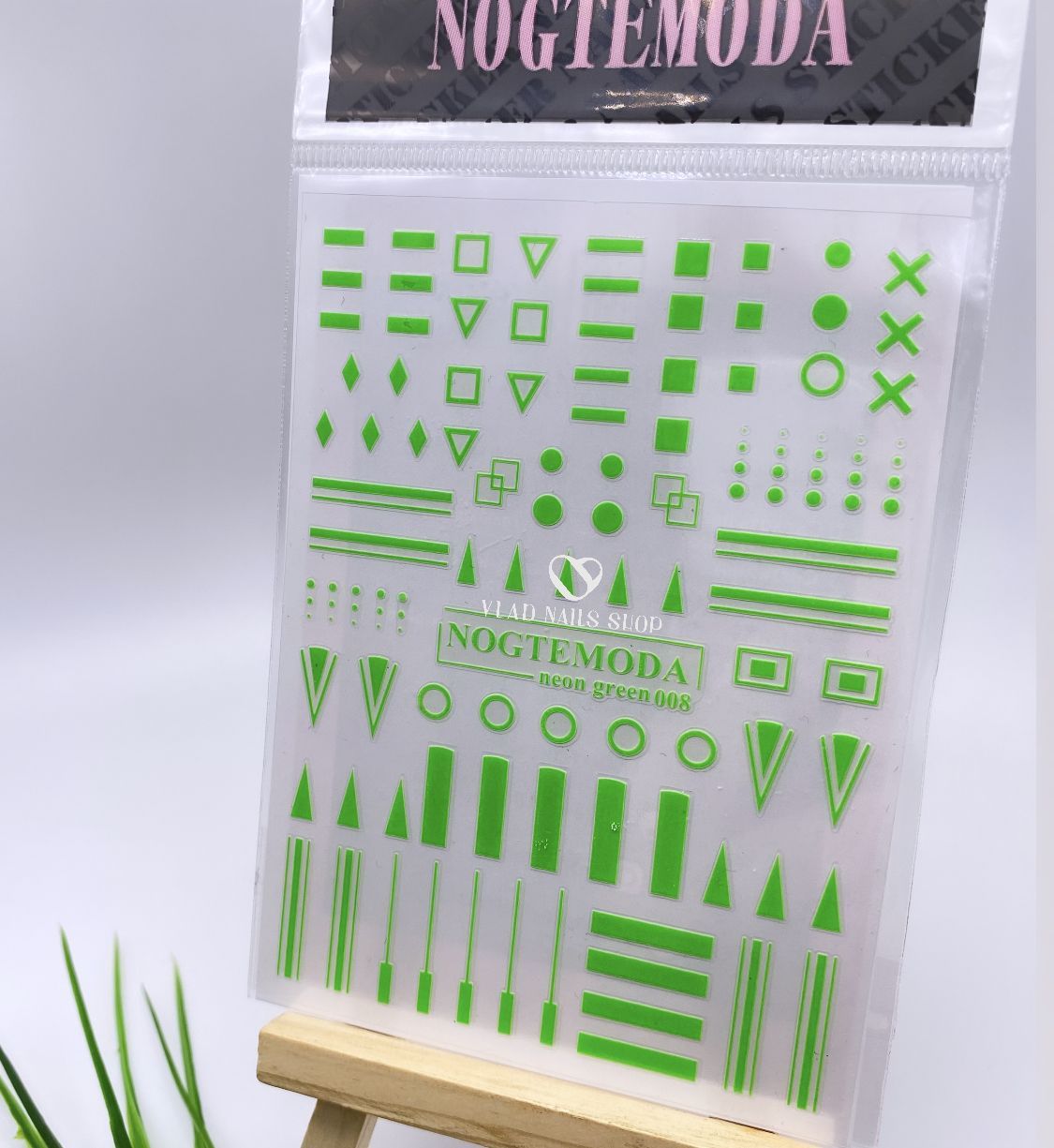 Наклейки NOGTEMODA neon green 008 