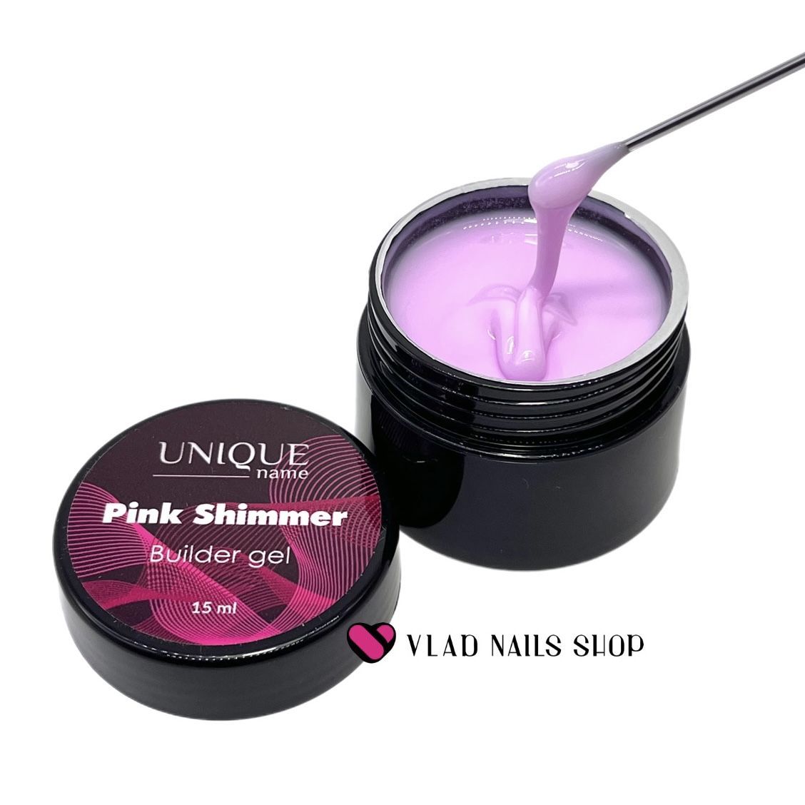Гель UNIQUE моделирующий камуфлирующий Pink Shimmer 15мл  