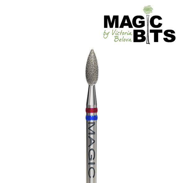 Фреза алмазная MAGIC BITS пламя красное-синее 27 Арт. НаПуз СМ27