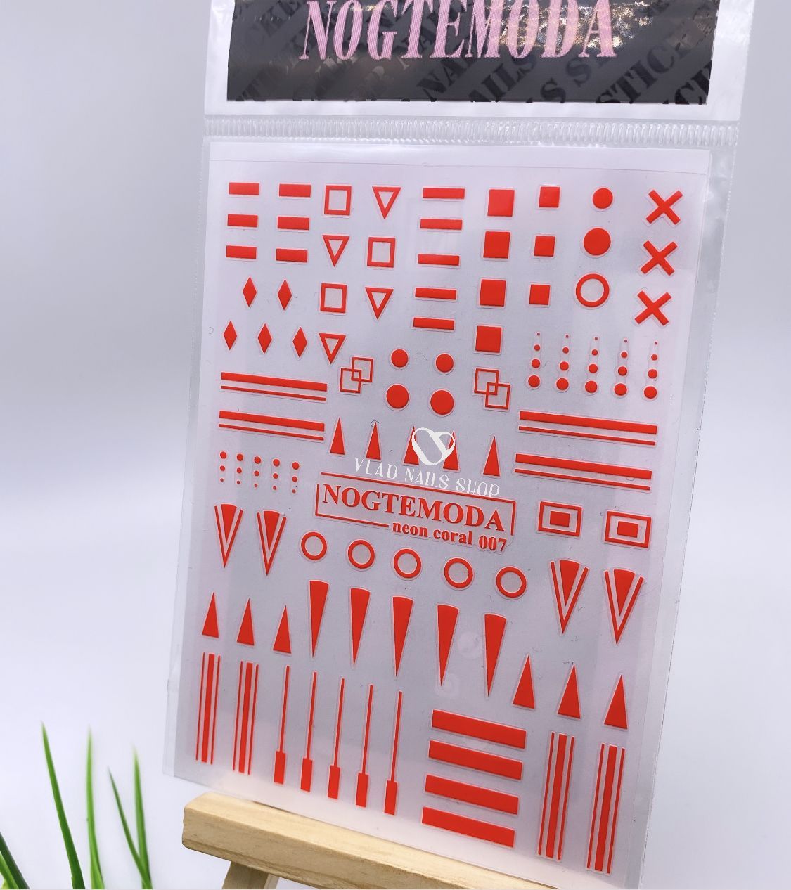 Наклейки NOGTEMODA neon coral 007 